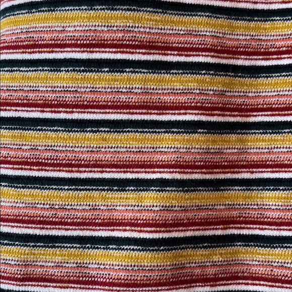 Madewell Short Sleeve Striped Pocket Tee in Burgundy, Mustard & Navy - Picture 3 of 4